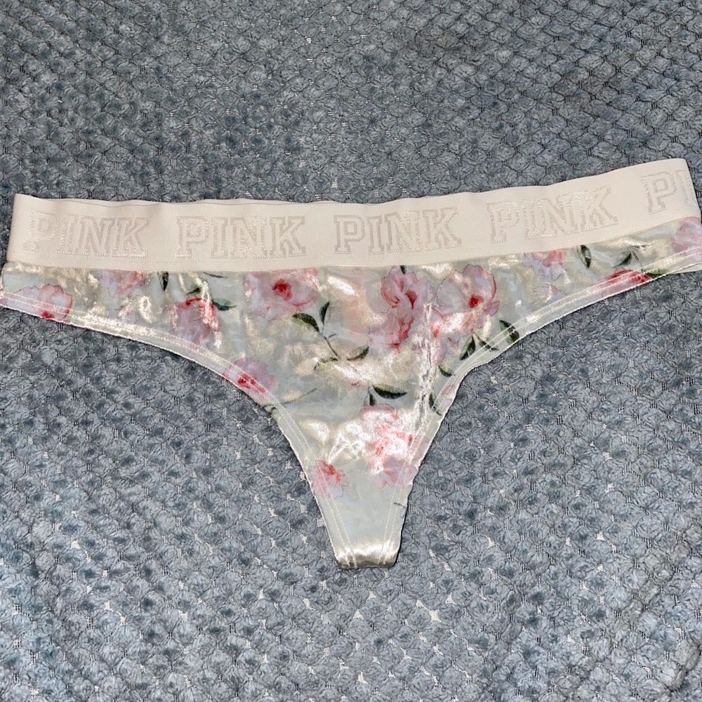 ✨PINK Velvet Thong (Floral)✨